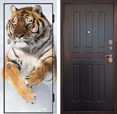 Металлическая дверь с фотопечатью тигра ДФ-1 в Волоколамске