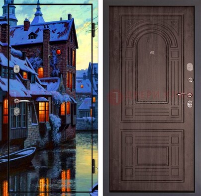 Металлическая дверь с фотопечатью дома ДФ-39 в Оренбурге