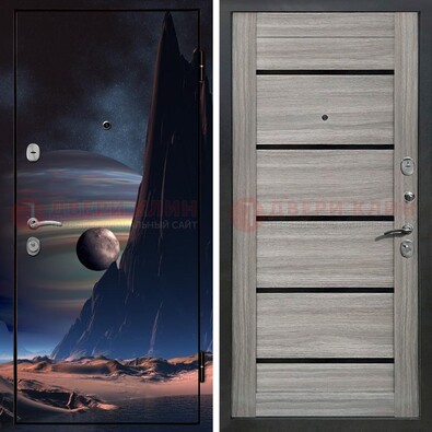 Стальная дверь с фотопечатью космоса ДФ-49 в Оренбурге