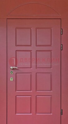 Красная стальная дверь с верхней фрамугой ДФГ-13 в Оренбурге