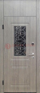 Металлическая дверь Винорит стекло и ковка с фрамугой ДФГ-33 в Оренбурге