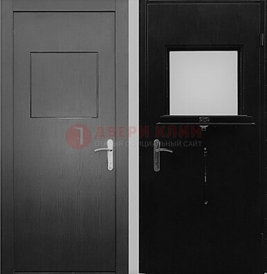 Черная стальная дверь в кассу ламинат внутри ДКС-3 в Оренбурге