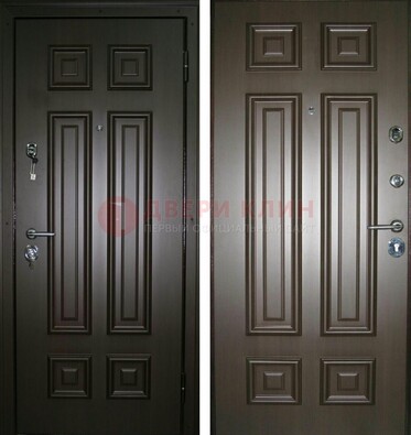 Темная металлическая дверь с МДФ ДМ-136 в квартиру в Оренбурге