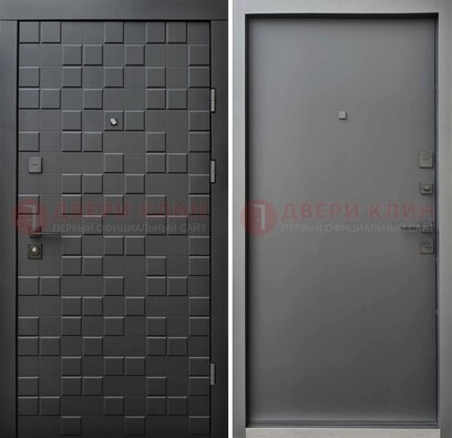 Темная стальная филенчатая дверь с МДФ ДМ-221 в Оренбурге