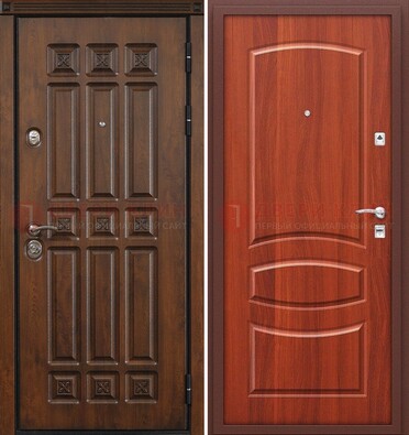 Темная металлическая дверь с МДФ и узором ДМ-364 в Оренбурге