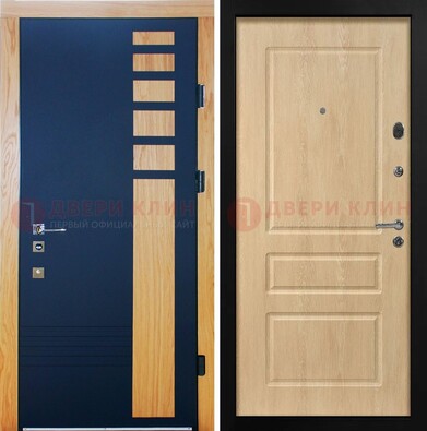 Двухцветная железная дверь с МДФ в квартиру ДМ-511 в Оренбурге