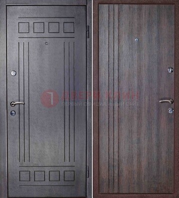 Темная стальная дверь с МДФ с рисунком ДМ-83 в Великом Новгороде