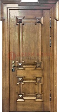 Филенчатая железная дверь с массивом дуба ДМД-56 в Оренбурге