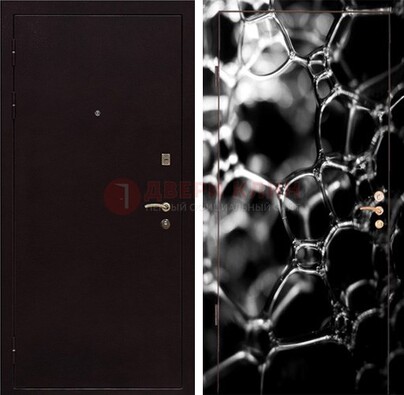 Черная стальная дверь с порошковым окрасом с фотопечатью ДП-158 в Оренбурге