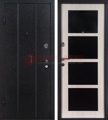 Черная металлическая дверь с порошковым напылением ДП-176 в Оренбурге