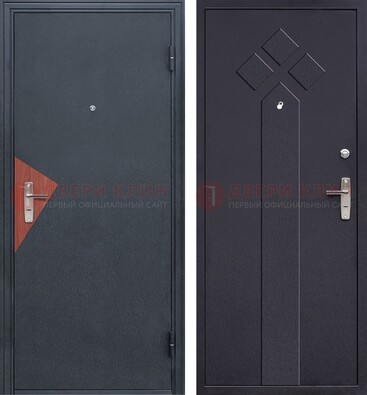 Черная входная дверь с порошковым напылением и узором внутри ДП-241 в Оренбурге