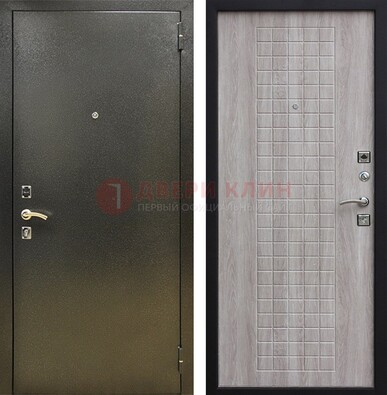 Железная темная дверь с порошковым покрытием и филенчатой МДФ ДП-297 в Оренбурге