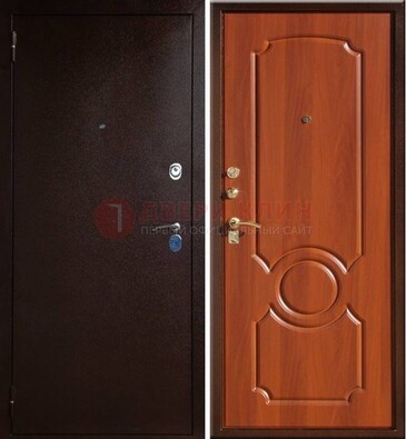 Темная железная дверь с порошковым напылением ДП-46 в Оренбурге