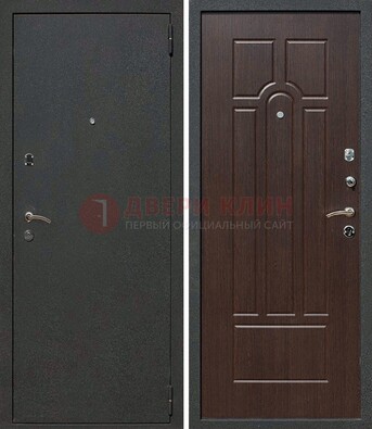 Черная металлическая дверь с порошковым окрасом ДП-47 в Оренбурге