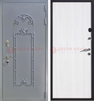 Черная входная дверь с порошковым покрытием ДП-67 в Красногорске