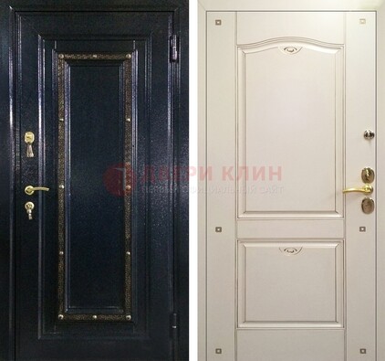 Парадная дверь с золотистым декором ДПР-3 в квартиру в Оренбурге