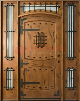 Парадная дверь с коваными элементами ДПР-68 в коттедж в Волгограде