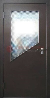 Стальная дверь со стеклом ДС-5 в кирпичный коттедж в Оренбурге