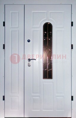 Входная дверь Винорит со стеклом в белом цвете ДСК-277 в Оренбурге