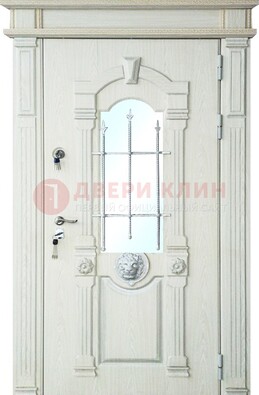 Герметичная входная дверь со стеклом и ковкой с украшением ДСК-64 в Оренбурге
