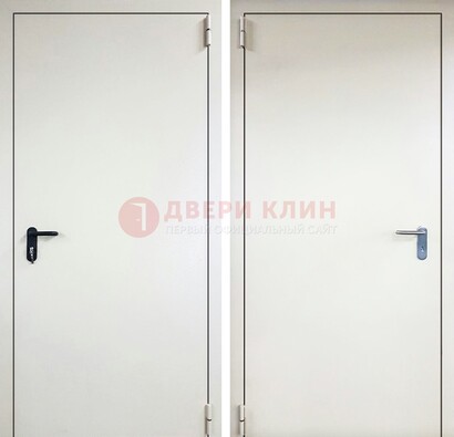 Белая железная техническая дверь ДТ-16 в Красногорске