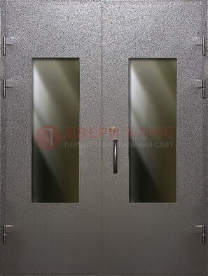 Серая тамбурная дверь со стеклянными вставками ДТМ-8 в Оренбурге