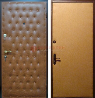 Желтая железная дверь с винилискожей ДВ-2 в Оренбурге
