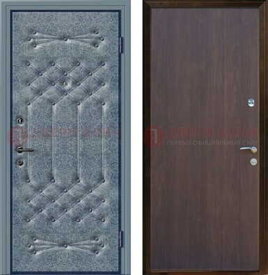 Серая металлическая дверь с винилискожей ДВ-35 в Оренбурге