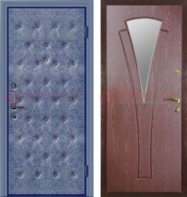 Синяя железная дверь с винилискожей ДВ-39 в Оренбурге