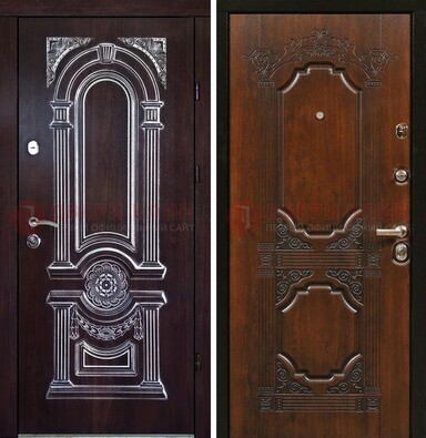 Железная дверь с виноритом в цвете Итальянский орех ДВТ-103 в Оренбурге