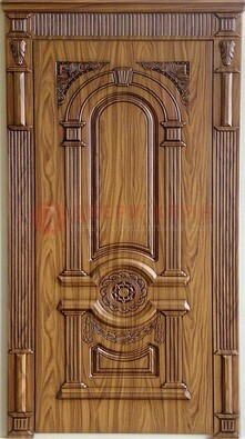 Коричневая металлическая дверь с виноритом ДВТ-61 в Оренбурге