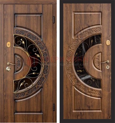 Металлическая дверь с виноритом и панелью Золотой Дуб ДВТ-71 в Оренбурге