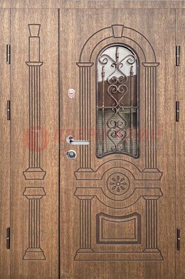 Железная классическая дверь с терморазрывом и рисунком ДВТ-77 в Оренбурге