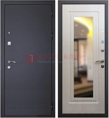 Черная металлическая дверь с зеркалом ДЗ-26 в Оренбурге