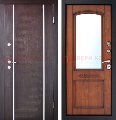 Входная дверь с МДФ и МДФ внутри с зеркалом ДЗ-88 в Старой Купавне