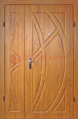 Полуторная металлическая дверь с МДФ золотой дуб ПЛ-17 в Оренбурге